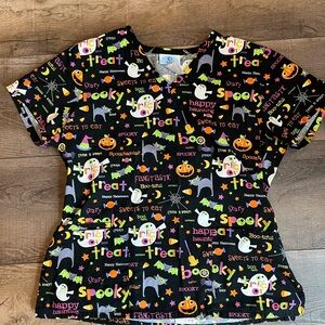 Halloween Scrub Top Small